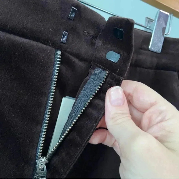 A.L.C. Sophie II Velvet Flare Pants Chocolate Plum size 14 - Picture 7 of 12